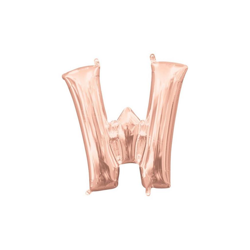 13in Air-Filled Rose Gold Letter Balloon (W)